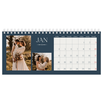 Calendrier de bureau — Ardoise et sérifs