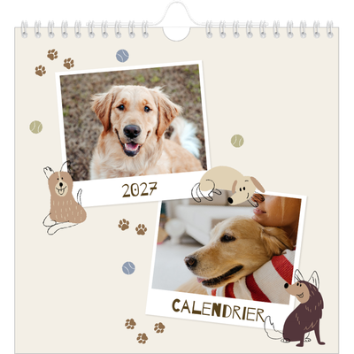 Calendriers annuels carré — Chiot joueur [couverture]
