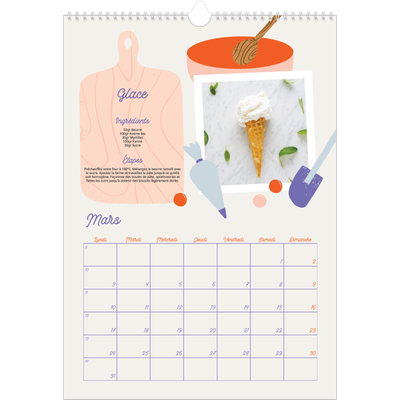 A3 Calendrier annuel — Une année de recettes [Mars]