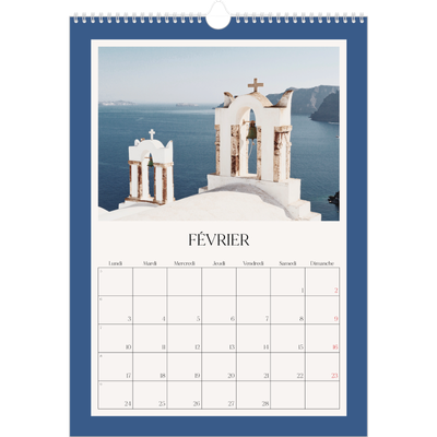 A3 Calendrier annuel — Couleurs classiques [Février]