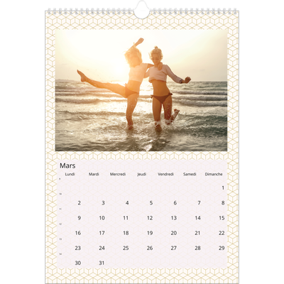 A3 Calendrier annuel — Céleste dorée [Mars]