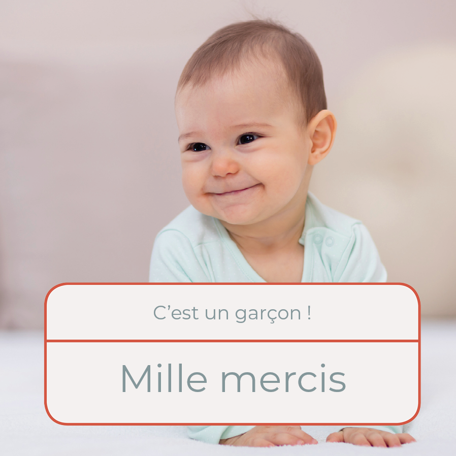 Carte de remerciement — Carte de naissance