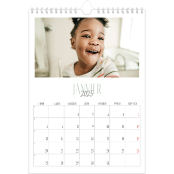Calendrier photo A4 — Mix de typographies