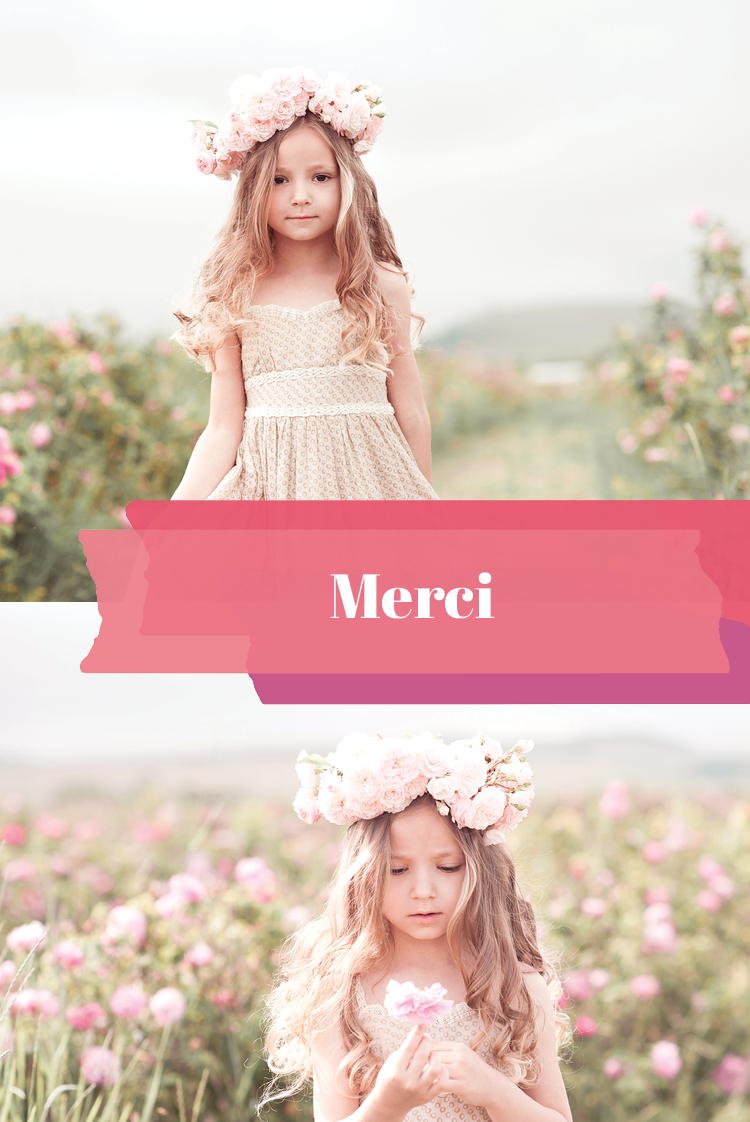 Carte de remerciement — Ruban rose