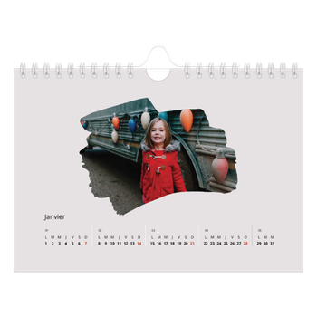 Calendrier photo A5 — Effet brossé