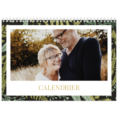 Calendrier photo A4 double (30 x 40 cm) — Papier peint floral [couverture]