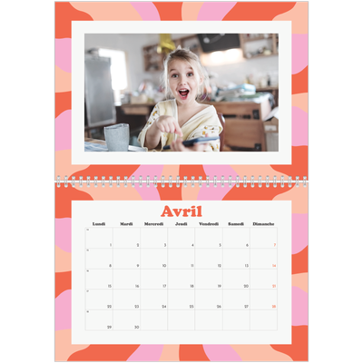 Calendrier photo A4 double (30 x 40 cm) — Jeu de motifs [Avril]