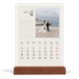 Calendrier de bureau support bois - portrait  — Initiales fleuries [Janvier]