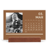 Calendrier de bureau support bois - paysage   — Contemporain audacieux [Mars]