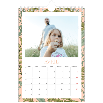 Calendrier photo A5 — Papier peint floral [Avril]