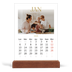 Calendrier de bureau support bois - portrait  — Large texte Doré [Janvier]