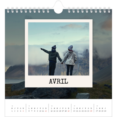 Calendriers annuels carré — L'édition portrait [Avril]