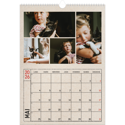 A3 Calendrier annuel — Craft effet tampon [couverture]