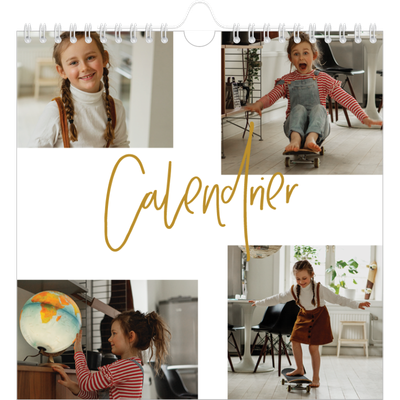 Calendriers annuels carré — Calligraphie dorée [couverture]