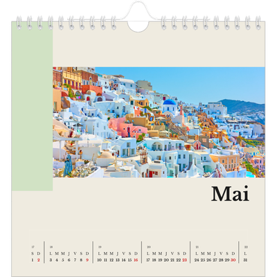 Calendriers annuels carré — Vues du monde [Mai]