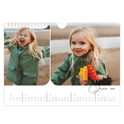 Calendrier photo A4 — Instantanés et calligraphie [Janvier]