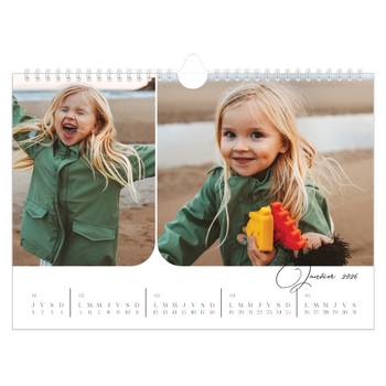 Calendrier photo A4 — Instantanés et calligraphie