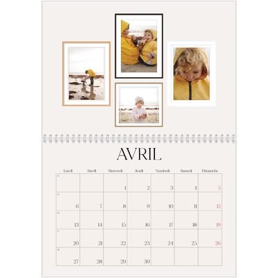 Calendrier photo A4 double (30 x 40 cm) — Galerie de mur photo [Avril]