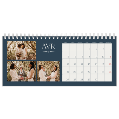 Calendrier de bureau — Ardoise et sérifs [Avril]