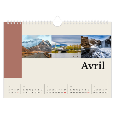 Calendrier photo A4 — Vues du monde [Avril]