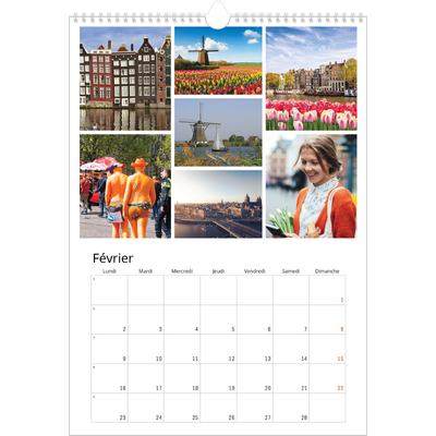 A3 Calendrier annuel — Diaporama asymétrique [Février]