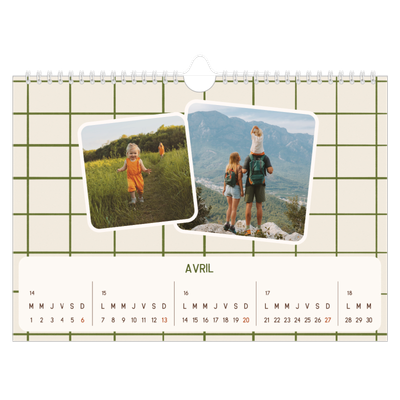 Calendrier photo A4 — Motifs rétros [Avril]