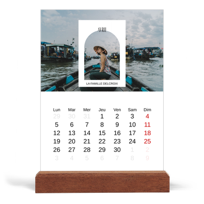 Calendrier de bureau support bois - portrait  — L'arche ouverte [Avril]