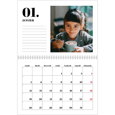 Calendrier photo A4 double (30 x 40 cm) — Sérif et moments [Janvier]