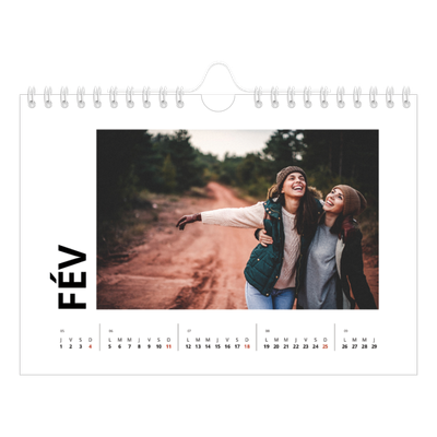 Calendrier photo A5 — Espace blanc [Février]