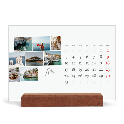 Calendrier de bureau support bois - paysage   — Escapade citadine [couverture]
