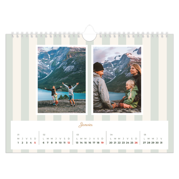 Calendrier photo A4 — Lettrages et rayures