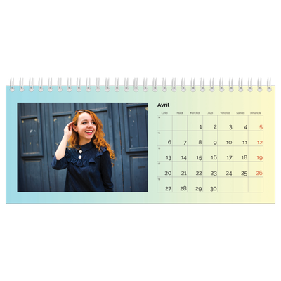 Calendrier de bureau — Dégradé pastel [Avril]