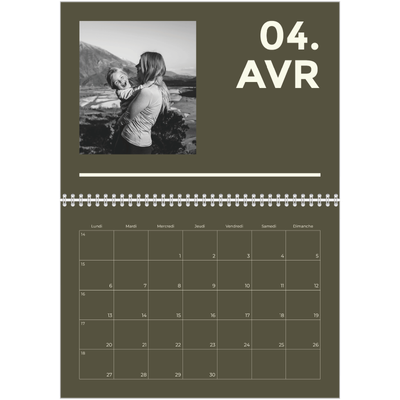 Calendrier photo A4 double (30 x 40 cm) — Contemporain audacieux [Avril]