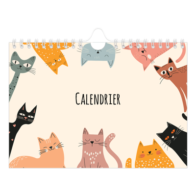 Calendrier photo A5 — Pattes de chat et gribouillis [couverture]