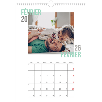A3 Calendrier annuel — Type de couple [Février]
