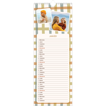 Calendrier mural long (15 x 40 cm) — Motifs rétros