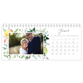 Calendrier de bureau — Fleurs traditionelles