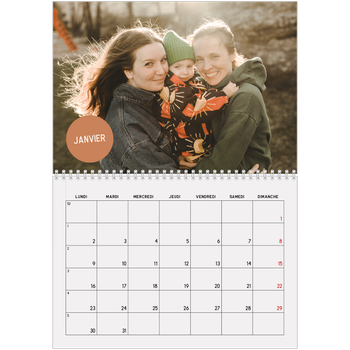 Calendrier photo A4 double — Gommettes photo