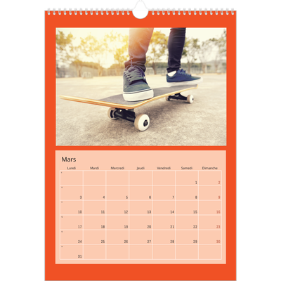 A3 Calendrier annuel — Panel de couleur [Mars]