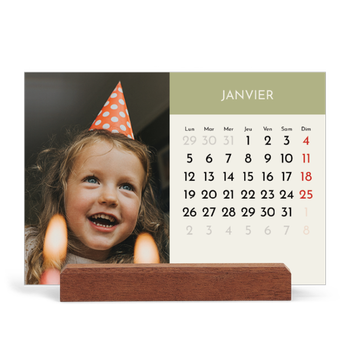 Calendrier de bureau support bois - paysage — Chapitres pastel
