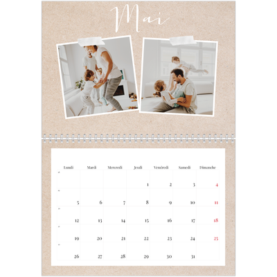 Calendrier photo A4 double (30 x 40 cm) — Calendrier-album [couverture]