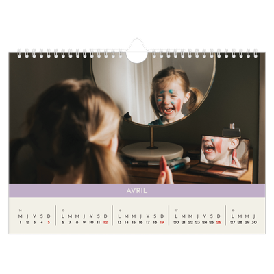 Calendrier photo A4 — Chapitres pastel [Avril]