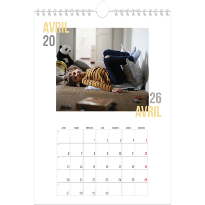 Calendrier photo A4 (20 x 30 cm) — Type de couple [Avril]