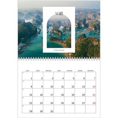 Calendrier photo A4 double (30 x 40 cm) — L'arche ouverte [Mars]