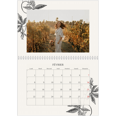 Calendrier photo A4 double (30 x 40 cm) — Encre & lierre [Février]