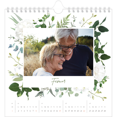 Calendriers annuels carré — Fleurs traditionelles [Février]