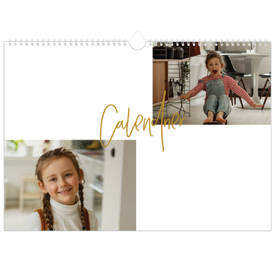 Calendrier photo A3 — Calligraphie dorée [couverture]