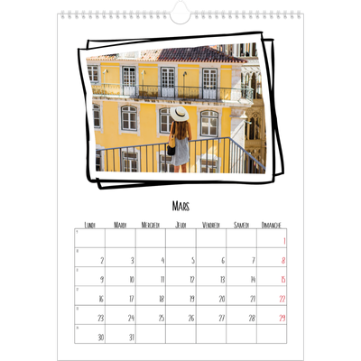 A3 Calendrier annuel — Instants d'album photo [Mars]