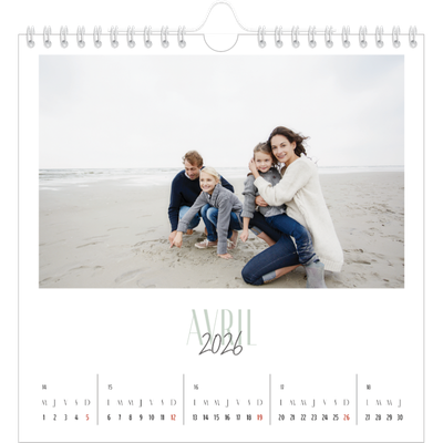 Calendriers annuels carré — Mix de typographies [Avril]