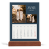 Calendrier de bureau support bois - portrait  — Ardoise et sérifs [Mars]
